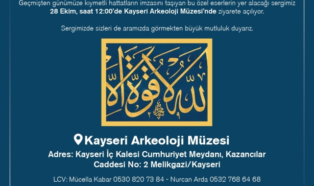 'Tarihin Akışında Meşhur Hattatlar' Kayserililerle buluşacak