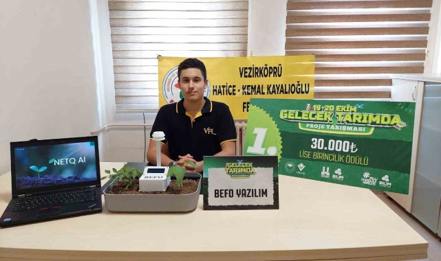 Tarımsal üretim için en uygun bitkiyi belirleyen yazılım geliştiren lise öğrencisi Türkiye birincisi oldu