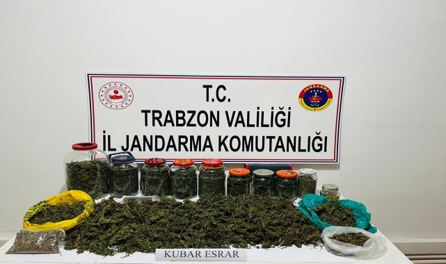 Trabzon'da 7 kilogram kubar esrar ele geçirildi