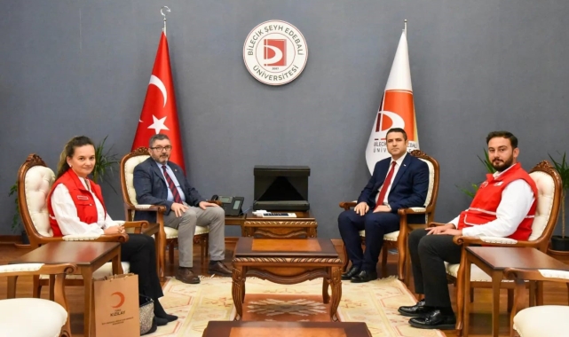 Türk Kızılay Bilecik Şube Başkanı Ateş'ten Rektör Kaplancıklı'ya ziyaret
