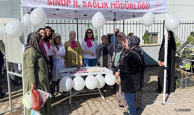 Türkeli pazar yerinde sağlık bilgilendirmesi yapıldı