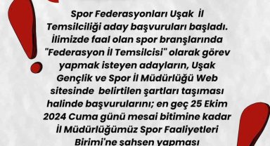 Uşak'ta Federasyon İl Temsilciliği başvuruları başladı