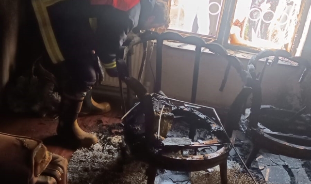 Van'da ev yangını