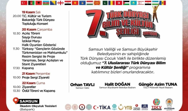"7. Uluslararası Türk Dünyası Bilim ve Kültür Şenliği" Samsun'da