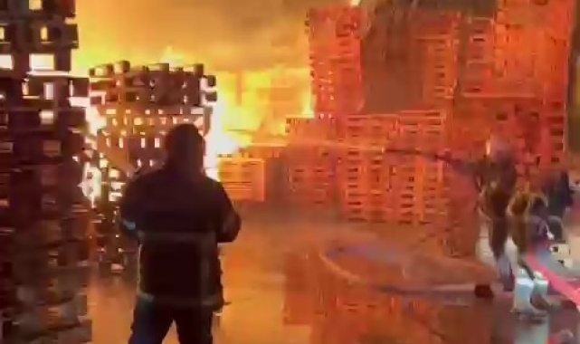 Adana'da palet fabrikasında yangın