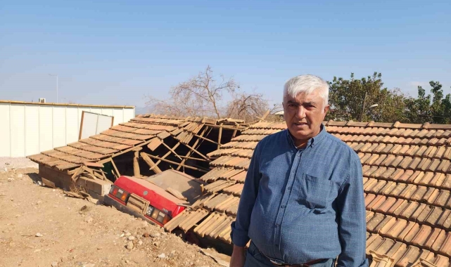 Akıl almaz kaza: Fren yerine gaza basınca Tofaş'ı ile ahırın üzerine uçtu
