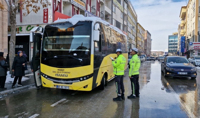 Aksaray'da toplu taşıma araçları denetleniyor