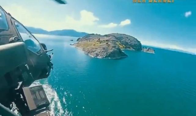 Atak helikopterin kamerasından Akdamar Adası