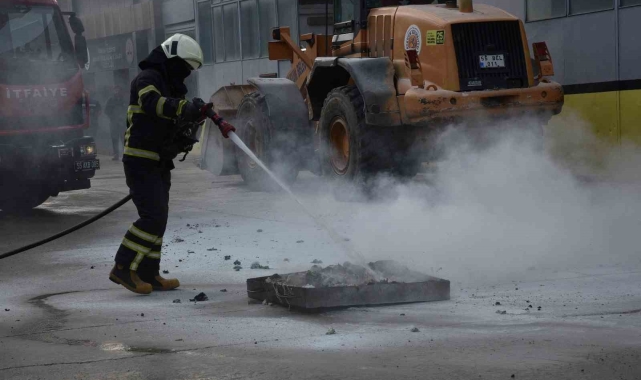Atakum Belediyesi'nde yangın tatbikatı