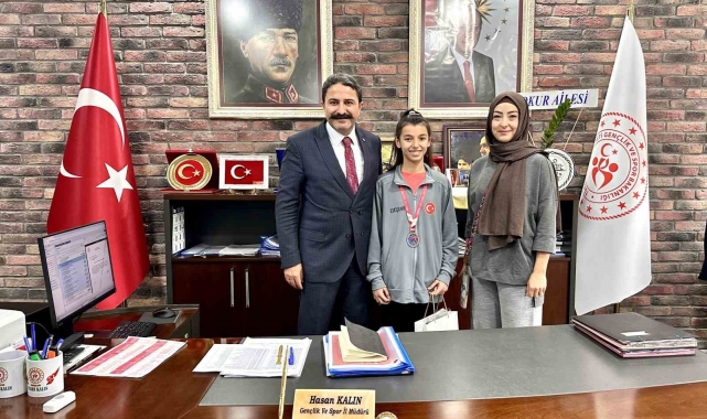 Avrupa ikincisi olan genç sporcudan İl Müdürü Kalın'a ziyaret