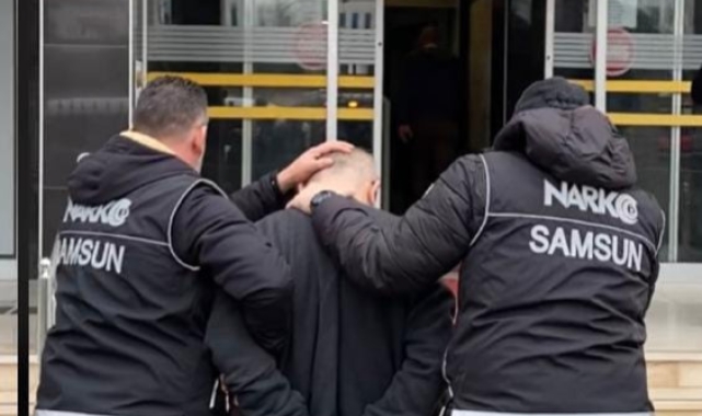 Bafra'da uyuşturucu ile yakalanan şahıs adliyede