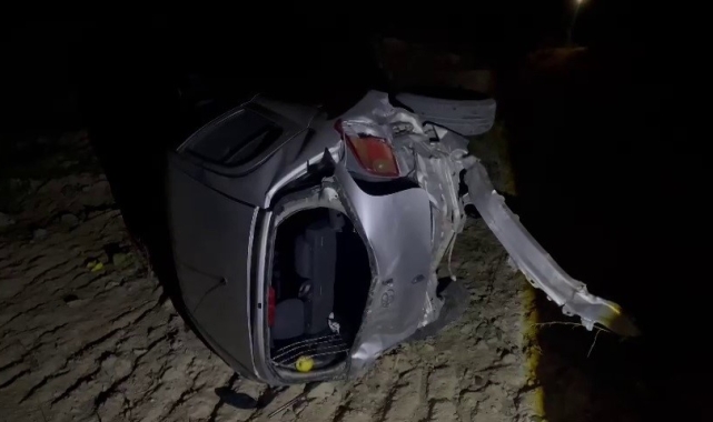 Çorum'da kontrolden çıkan otomobil tarlaya devrildi: 1 yaralı