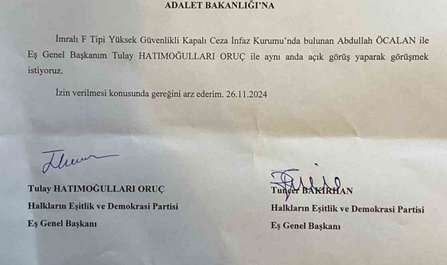 DEM Parti terörist başı Öcalan ile görüşmek için Adalet Bakanlığı'na yazılı başvuru yaptı
