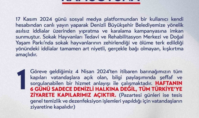 Denizli Büyükşehir Belediyesi; "Barınağımızın kapısı tüm Türkiye'ye açıktır"