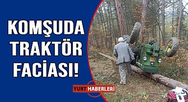 Devrilen traktör can aldı