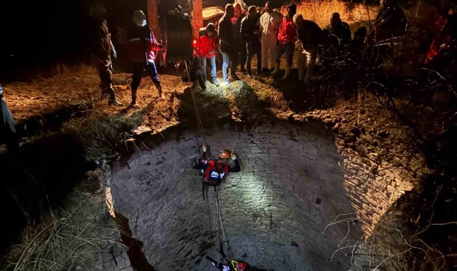 Diyarbakır'da kuyuya düşen yaban domuzu böyle kurtarıldı
