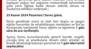 Düzce'de eğitime kar engeli