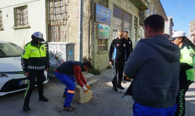 Edirne'de polis ve zabıta ekiplerinden duba uygulaması