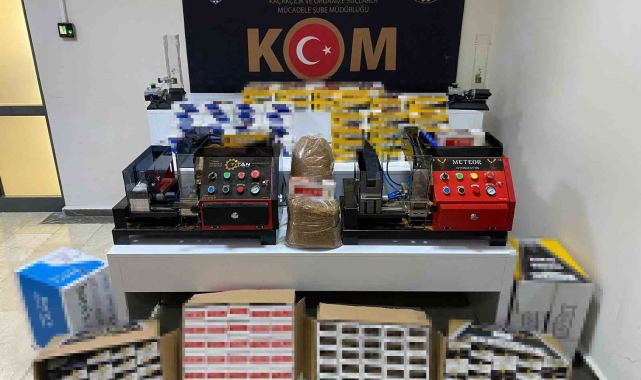 Elazığ'da 29 bin boş ve 5 bin doldurulmuş makaron ele geçirildi