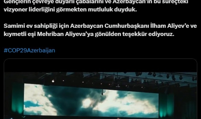 Emine Erdoğan'dan COP29'a ilişkin videolu paylaşım