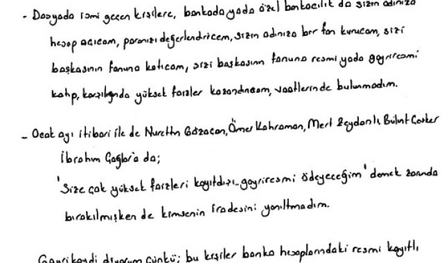 Erzan'dan duruşma öncesi mahkeme heyetine mektup: Erzan iddiaları kabul etmedi, bir çok ismi tefecilikle suçladı