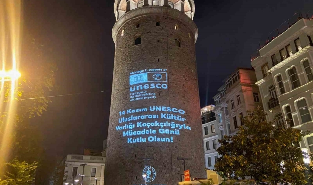 Galata Kulesi'ne yurtdışından getirilen kültürel mirasa ait görseller yansıtıldı