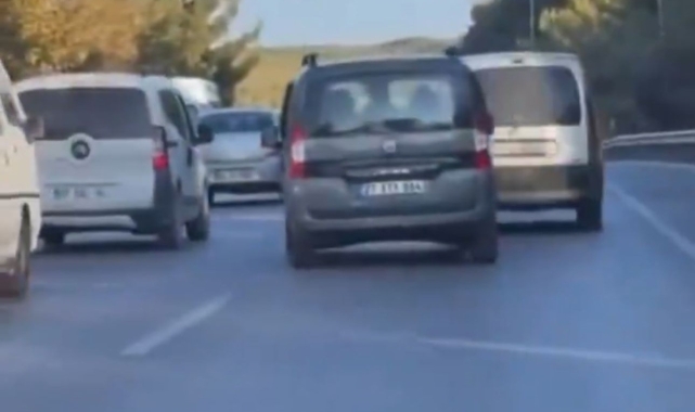 Gaziantep'te makas atan sürücü trafiği tehlikeye soktu