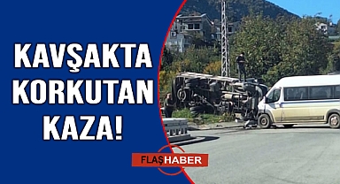 Kamyonet ile minibüs çarpıştı