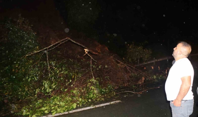 Karadeniz Sahil Yolu heyelan nedeniyle tek yönlü trafiğe kapandı