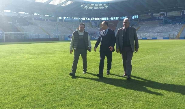 Kazım Karabekir Stadı'nın zemini göz kamaştırıyor
