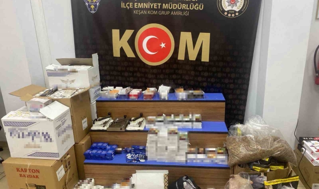 Keşan'da 87 bin 670 makaron ele geçirildi