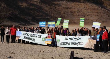 Kuruyan barajda basın açıklaması: Susuzluk kapıda