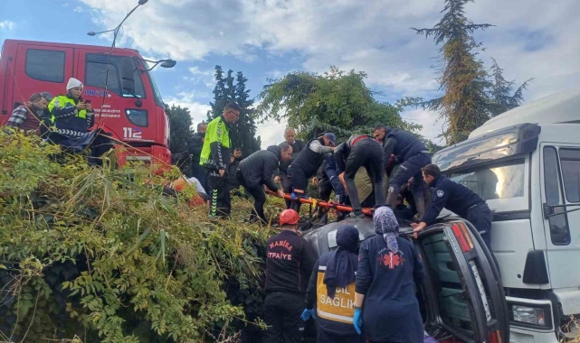 Manisa'da yürekleri ağza getiren kaza