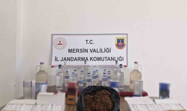 Mersin'de kaçak makaron ve sahte içki ele geçirildi
