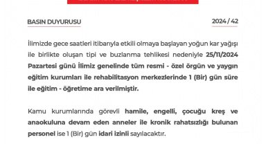 Niğde'de eğitime kar engeli