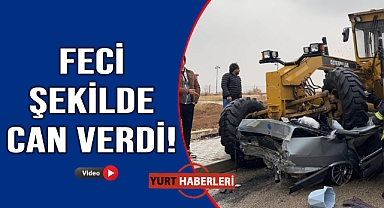 Otomobil greyderin altına girdi