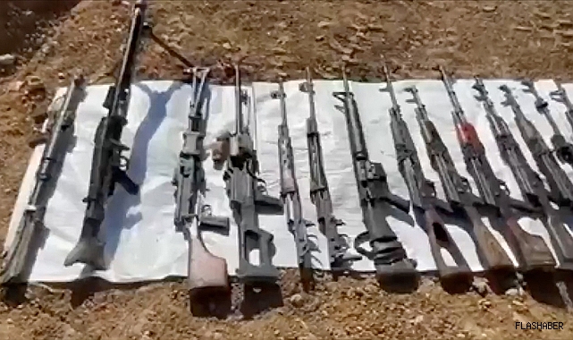 Pençe-Kilit Operasyonu bölgesinde teröristlere ait çok sayıda silah ve mühimmat ele geçirildi