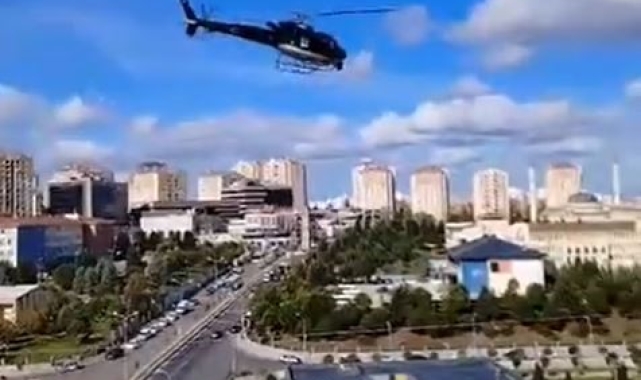 Penceresinin önünde gördüğü helikopterle şoke oldu