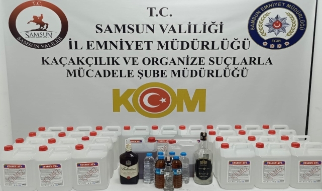 Samsun'da 130 litre etil alkol ele geçirildi