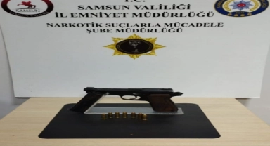 Samsun'da ruhsatsız tabanca ele geçirildi