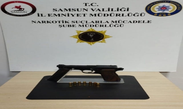 Samsun'da ruhsatsız tabanca ele geçirildi