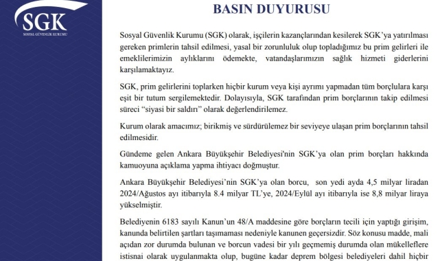 SGK: " SGK ile rızaen anlaşma yapıldığı iddiası gerçeği yansıtmıyor"