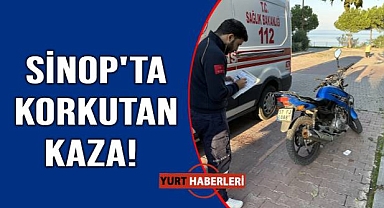 Sinop'ta devrilen motosikletin sürücüsü yaralandı
