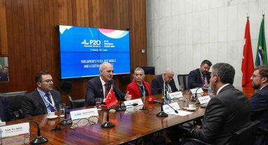 TBMM Başkanı Kurtulmuş, Brezilya Temsilciler Meclisi Başkanı Lira ile görüştü