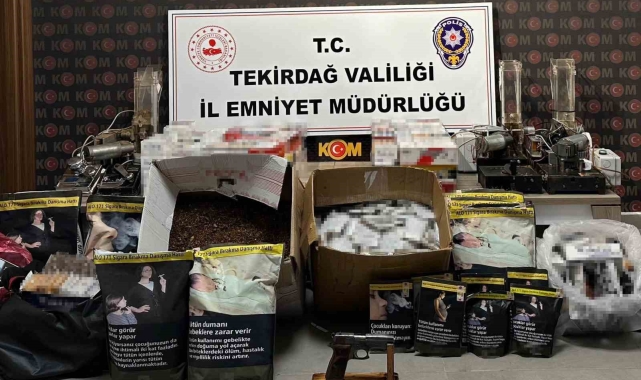 Tekirdağ'da KOM Başkanlığı koordinesinde büyük tütün kaçakçılığı operasyonu