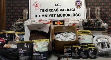 Tekirdağ'da KOM Başkanlığı koordinesinde büyük tütün kaçakçılığı operasyonu