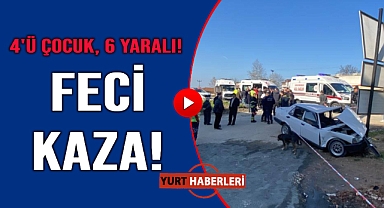 Tırla çarpışan Fiat Tofaş otomobil parçalandı