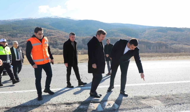 Vali Aydoğdu, yol çalışmalarını inceledi