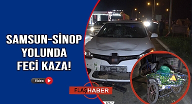 Yaya geçidinden geçen bisiklete otomobil çarptı