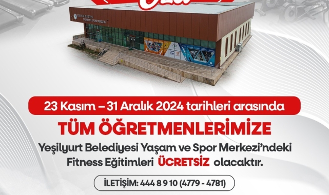Yeşilyurt Belediyesi'nden tüm öğretmenlere ücretsiz fitness eğitimi